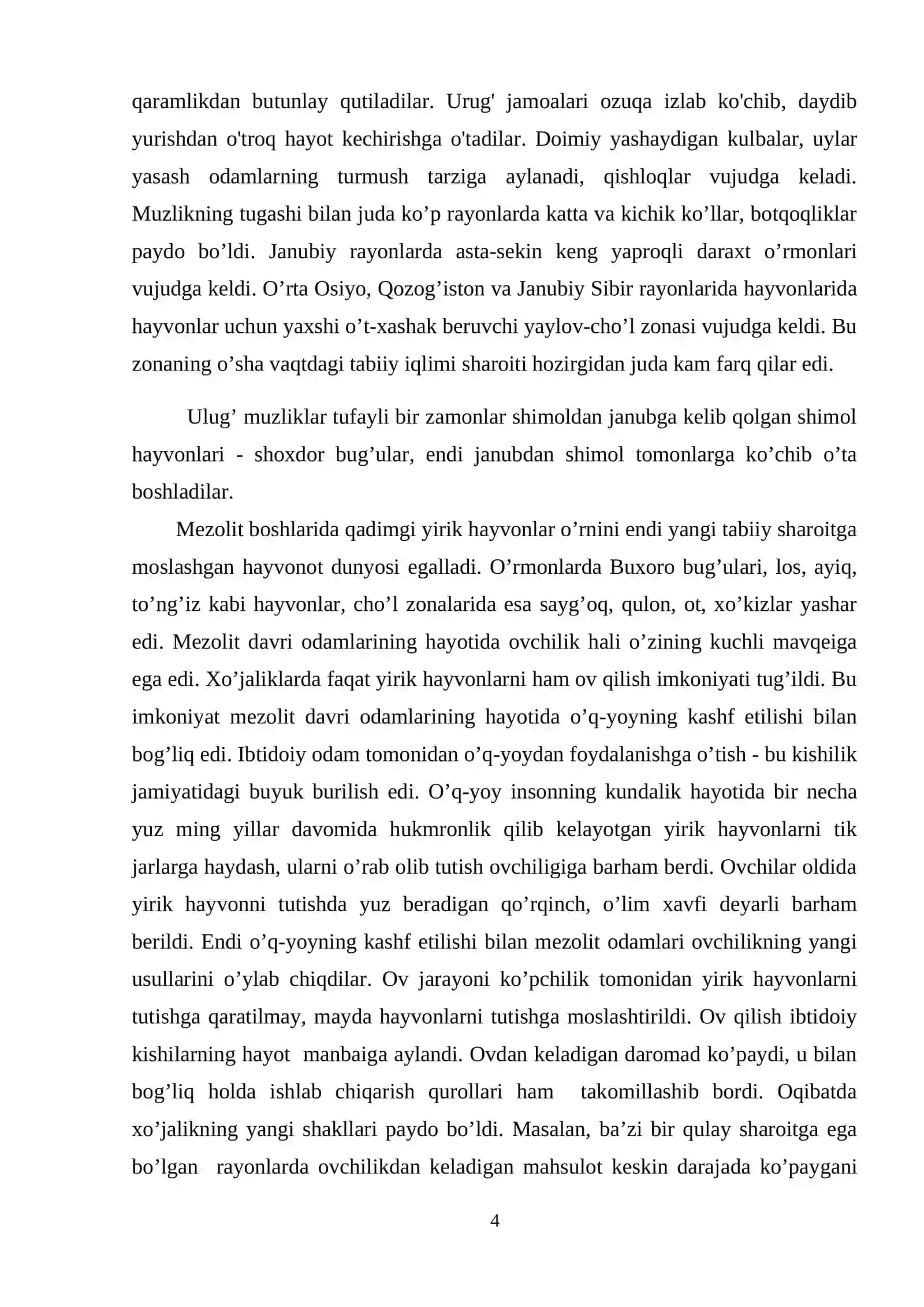 JAHON HUDUDLARIDA MEZOLIT DAVRI MASKANLARI 4