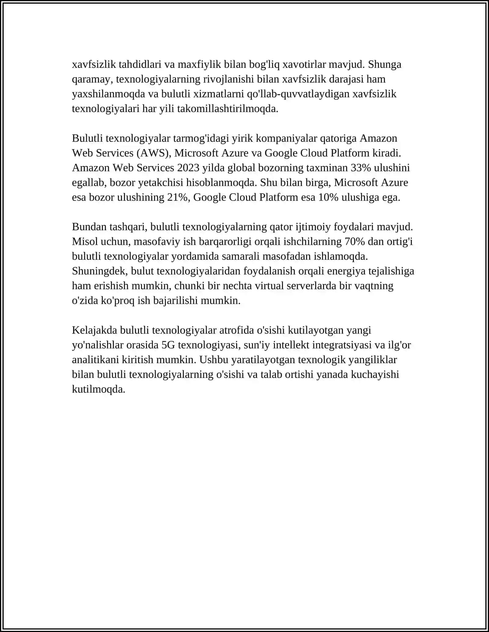 INTERNET TEXNOLOGIYA TURLARI 4