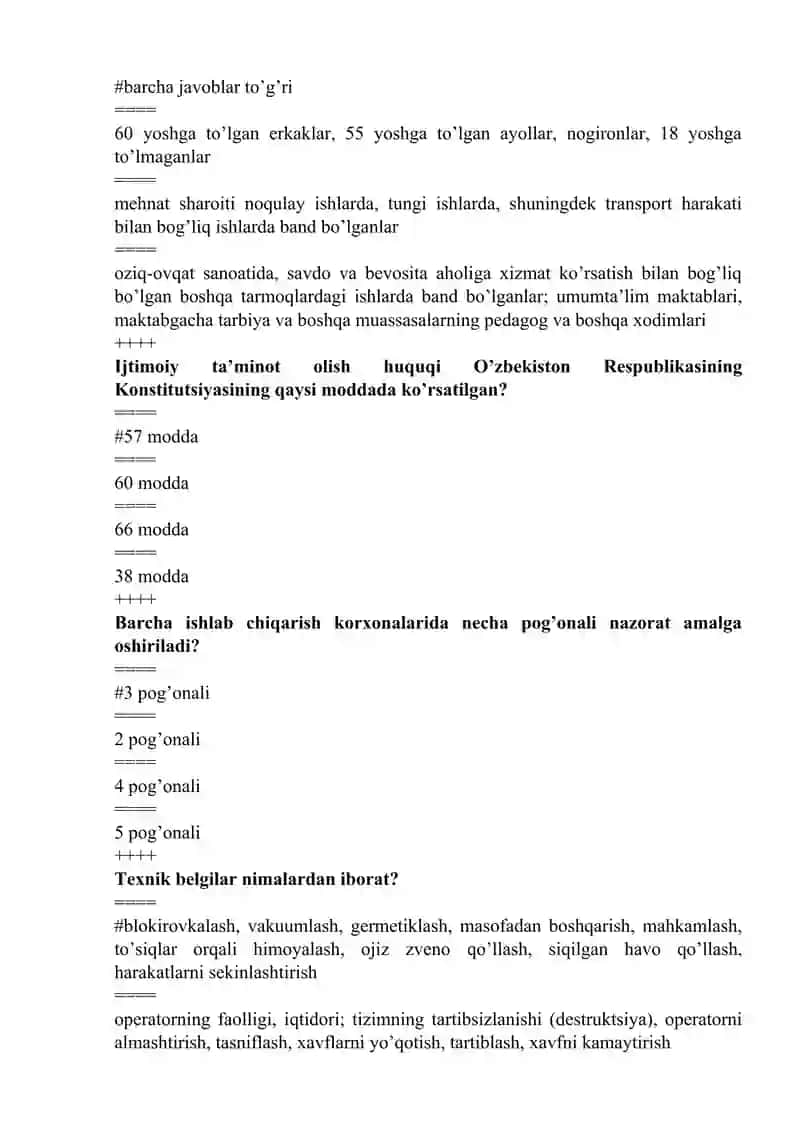 Hayot va inson fani test 4