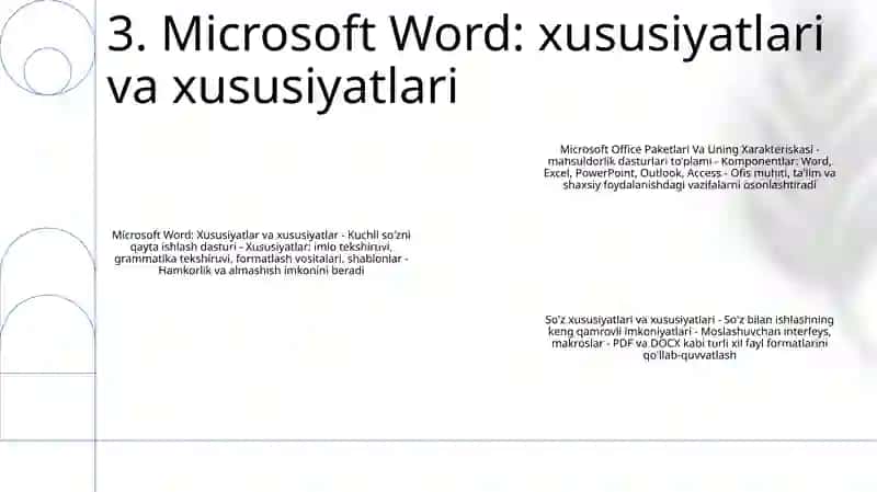 Microsoft Offeke Paketlari Va Uning Xarakteriskasi 4