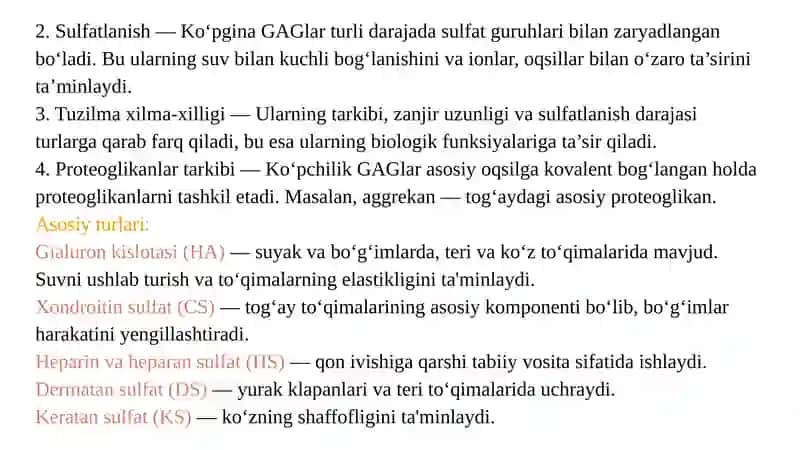 Glikozaminoglikanlarning tibbiyotda qo’llanilishi 4