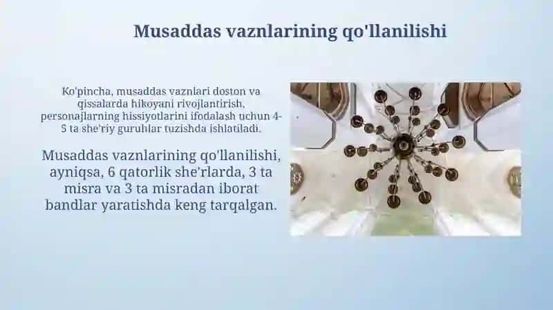 Ramal bahrining musaddas vaznlari 4