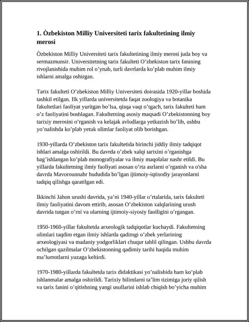 Òzbekiston Milliy Universiteti tarix fakulteti 4