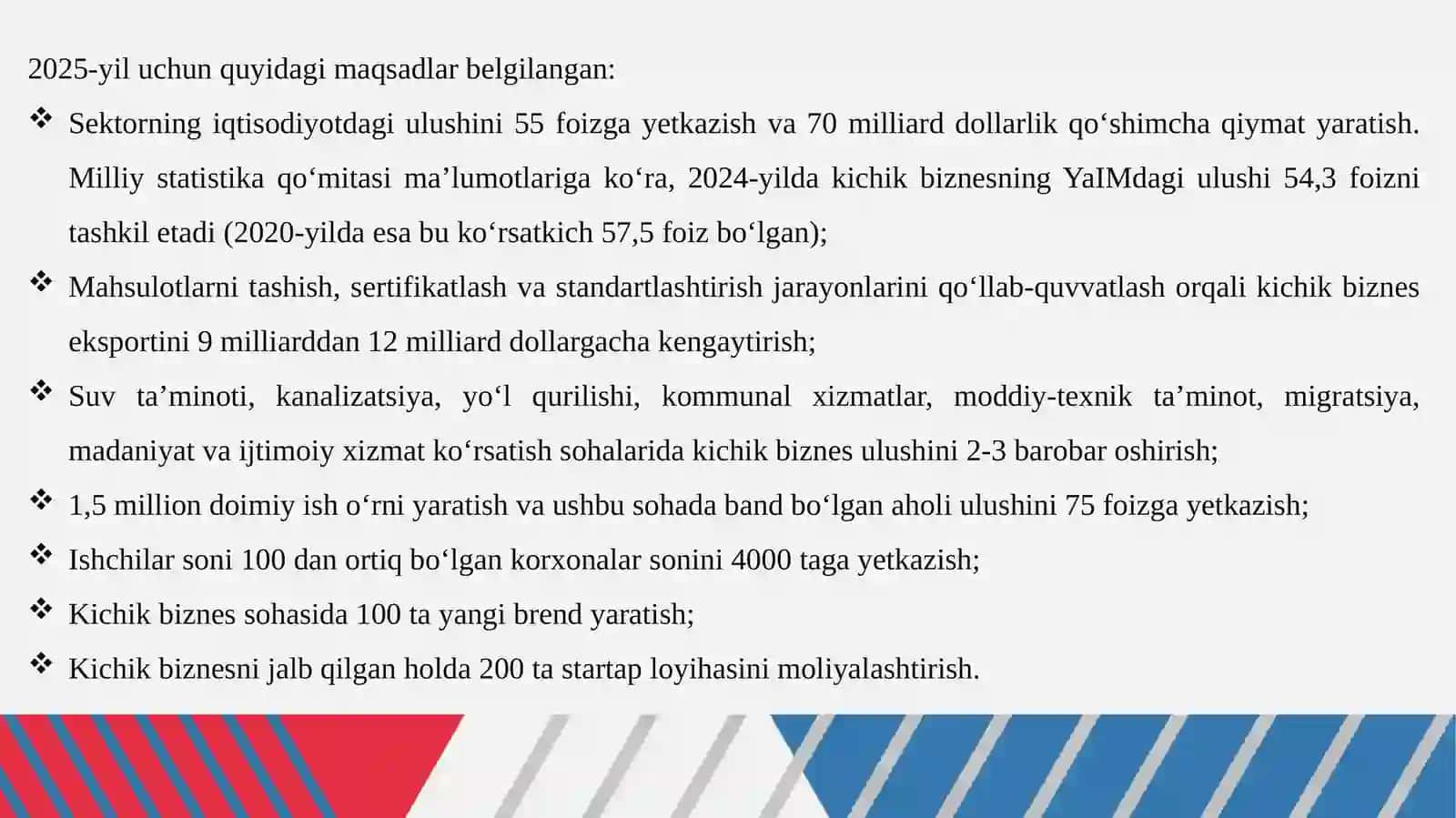 "O‘ZBEKISTONDA KICHIK BIZNESNI RIVOJLANTIRISHNING USTUVOR YO‘NALISHLARI" 4