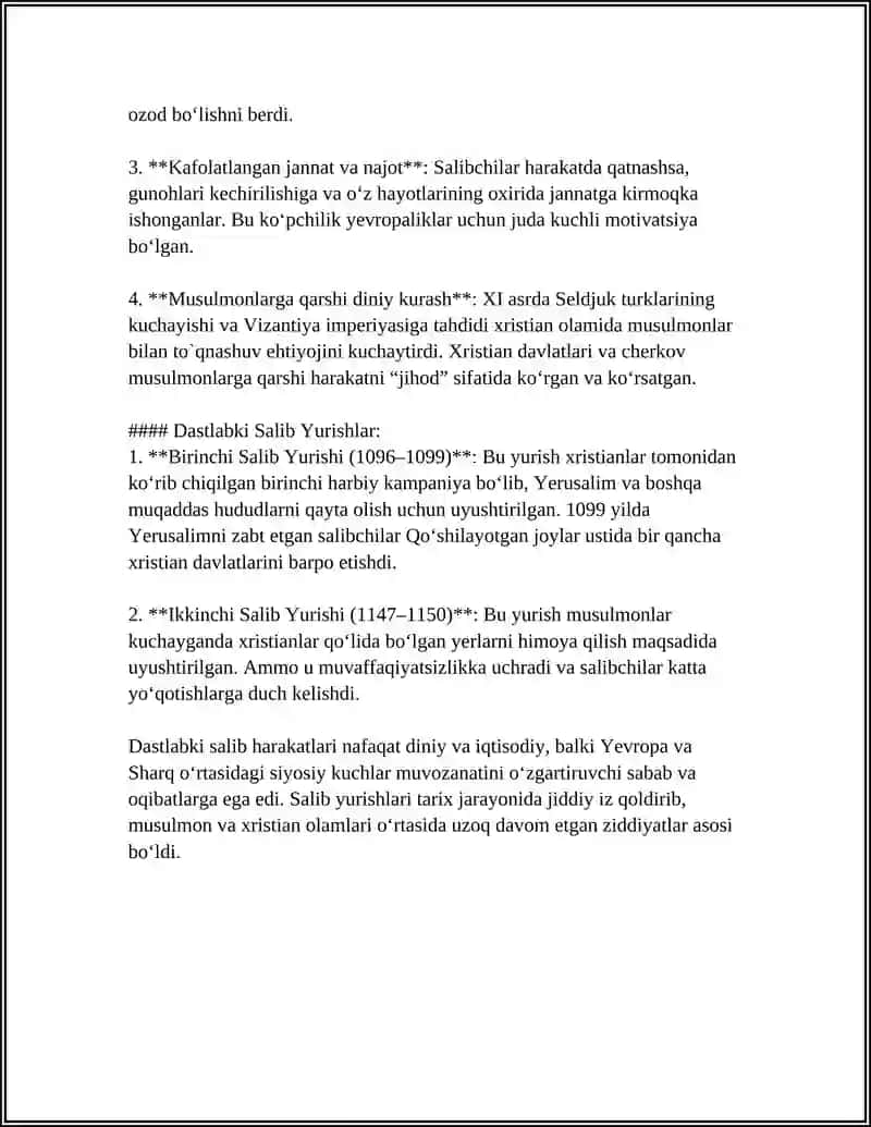 Dastlabki Salib Yurishlari 4