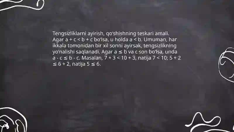 Tengsizliklarni qoʻshish va koʻpaytirish 4