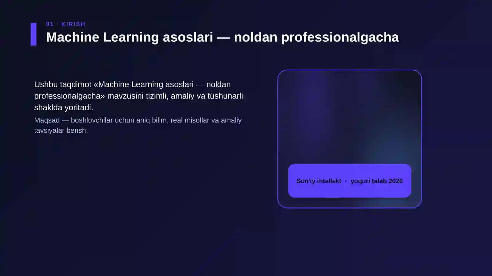 Machine Learning asoslari — noldan professionalgacha 4