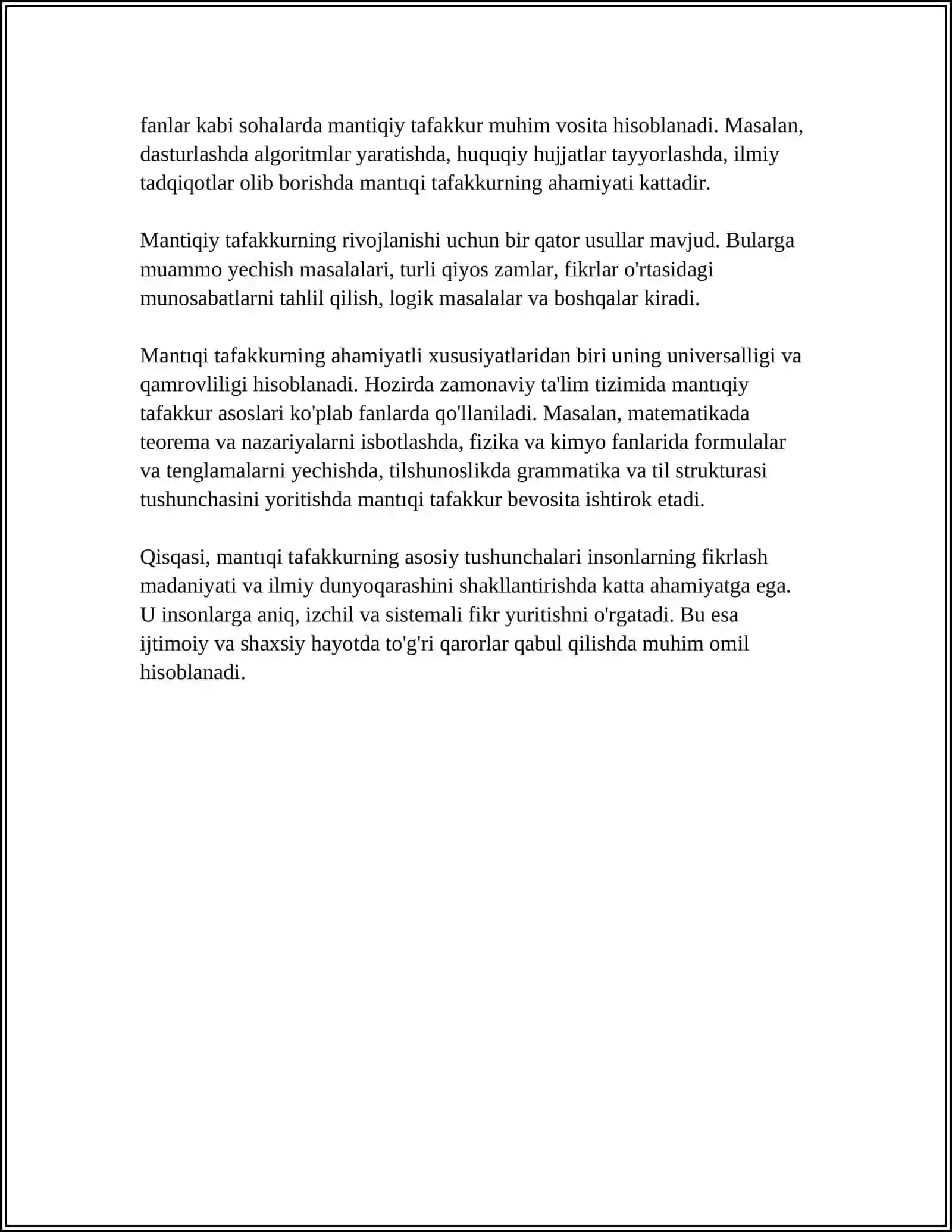MANTIQIY FIKRLASHGA OID MUAMMONI YECHISH 4