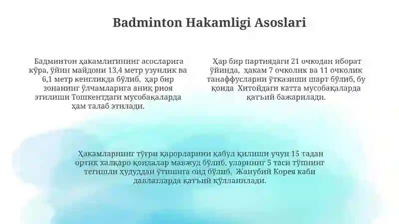 Badminton Hakamligi Asoslari 4
