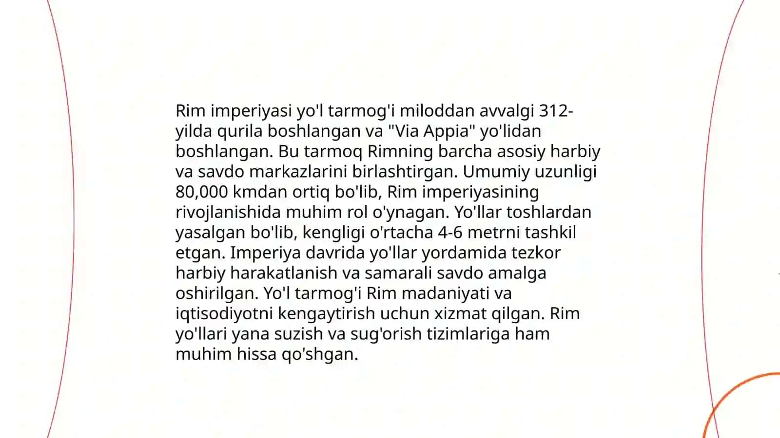 Qattiq qoplamali yo'llarni tarixini o'rganish 4