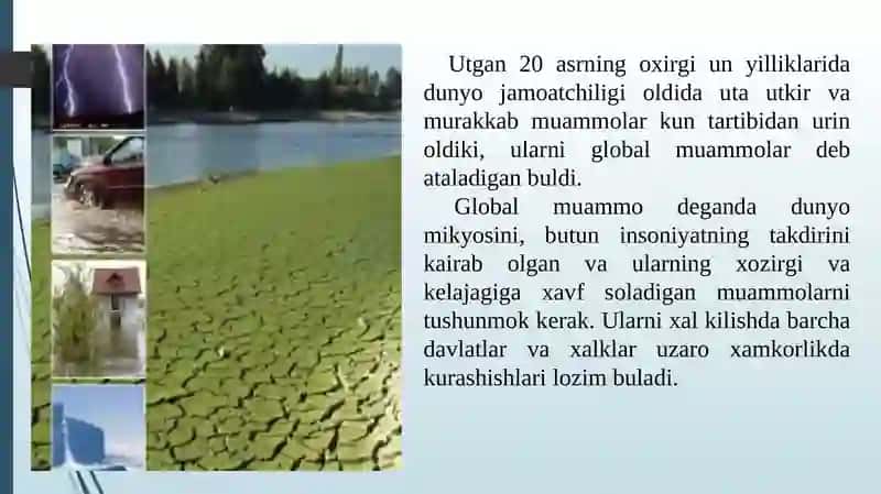 Global muammolarning me'zonlari va darajalari 4