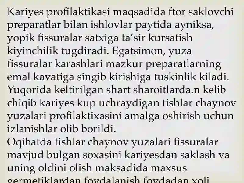 Fissuralarni germetizatsiya qilish usullari. 4