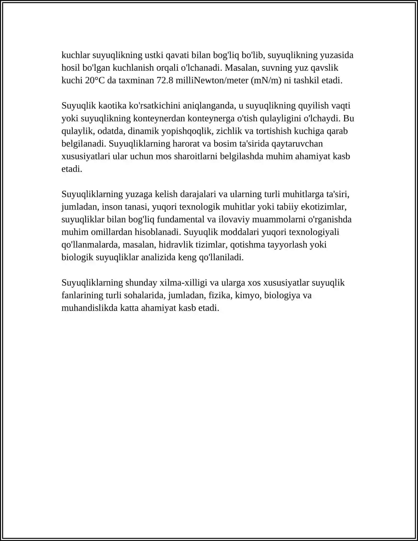 SUYUQLIK TUSHUNCHASI VA TURLARI 4