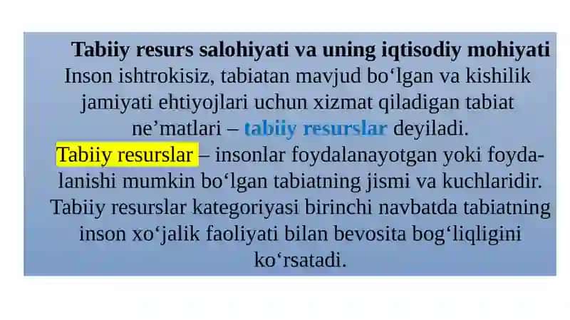 Mintaqalartabiiy-resurs salohiyati va ularning hududiy taraqqiyotda tutgan o‘rni 4