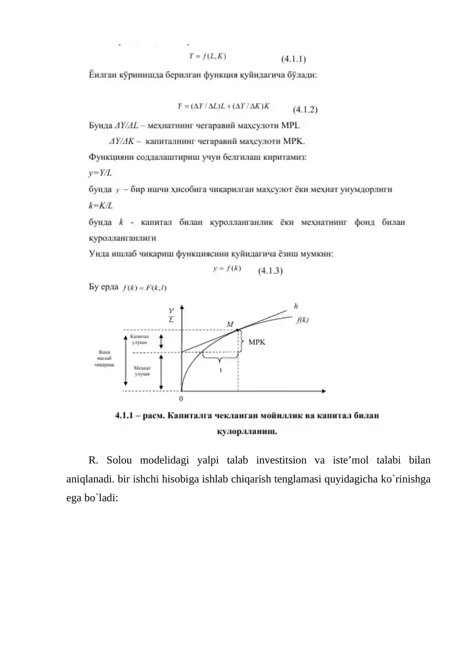 Iqtisodiy o`sishning neoklassik modellari 4
