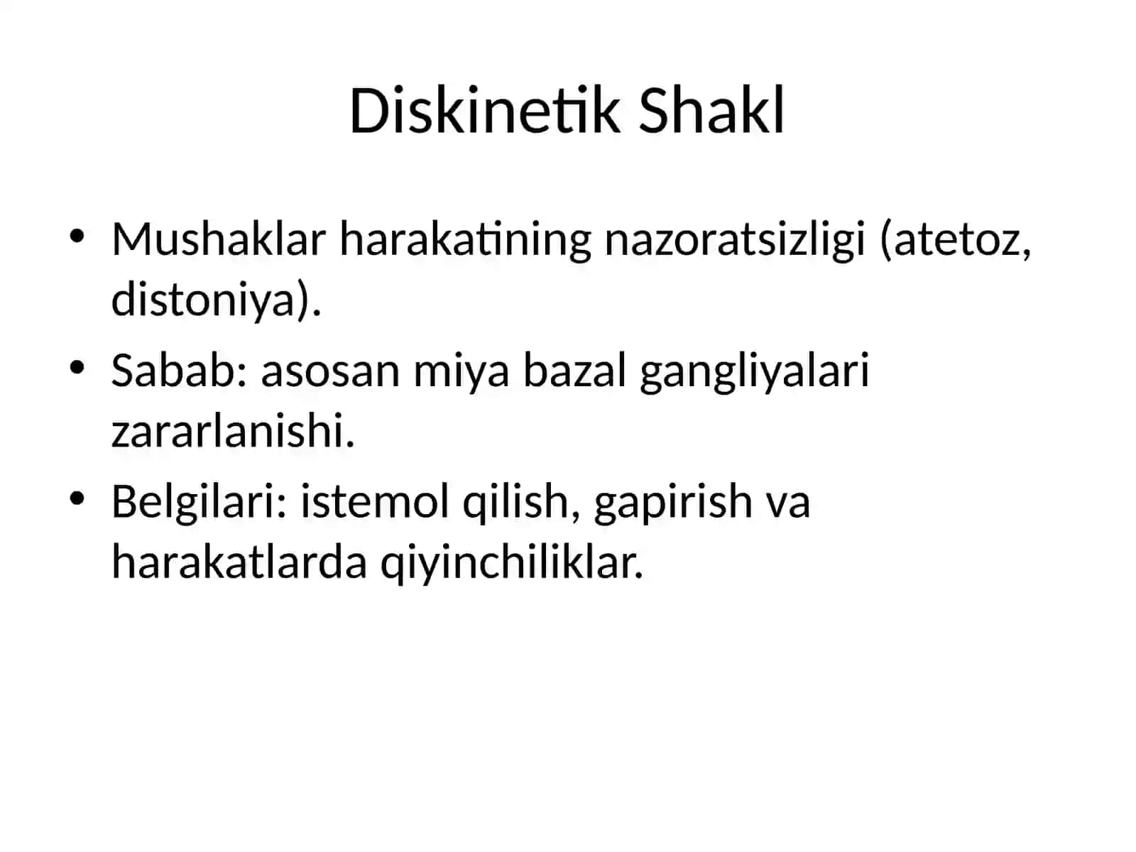 Bolalar Miya Falaji: Klinik Shakllari 4