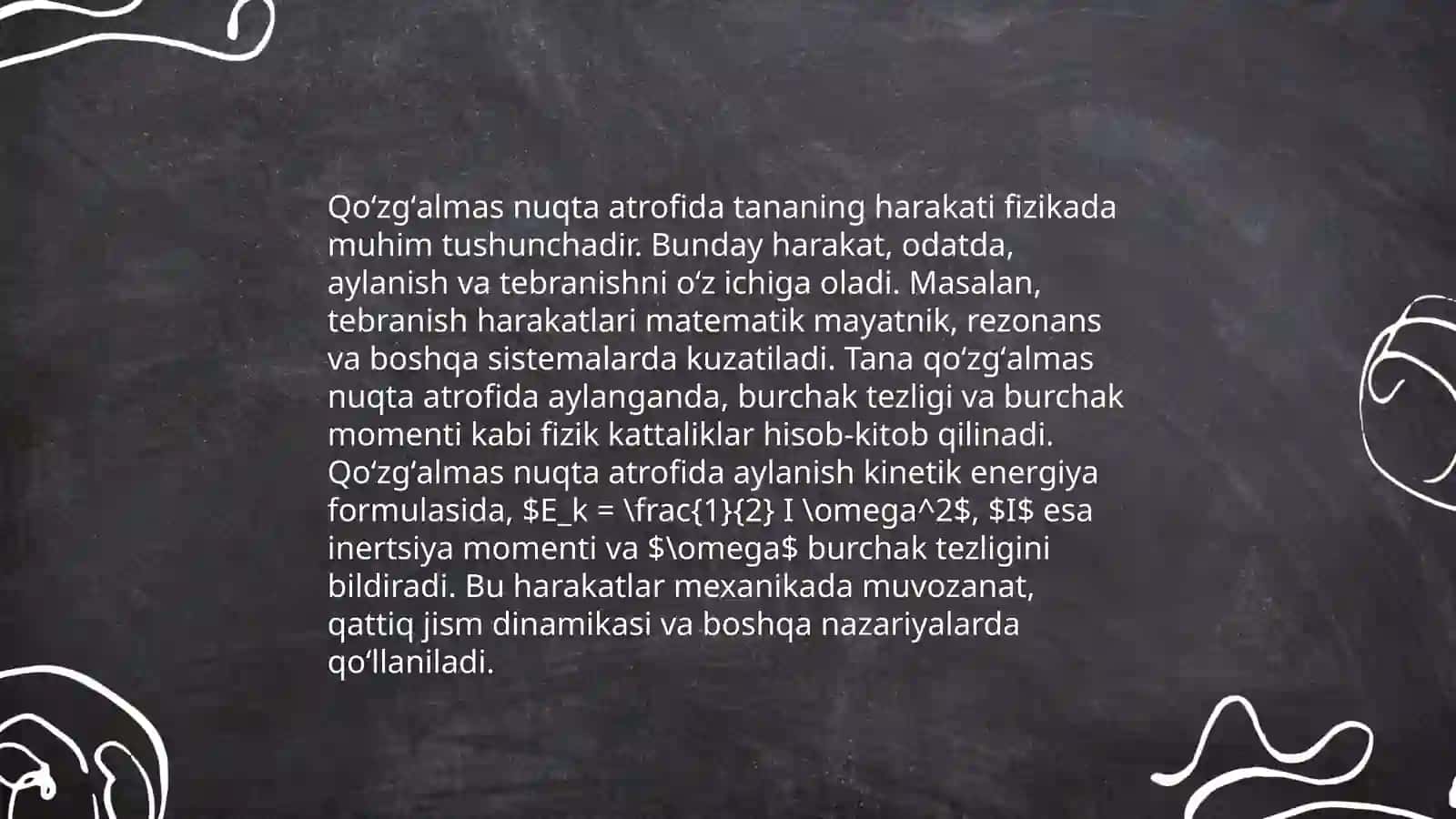 Rotatsion harakatning dinamik xususiyatlari 4
