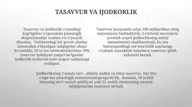 Xayol jarayonlari va xayol turlari 4