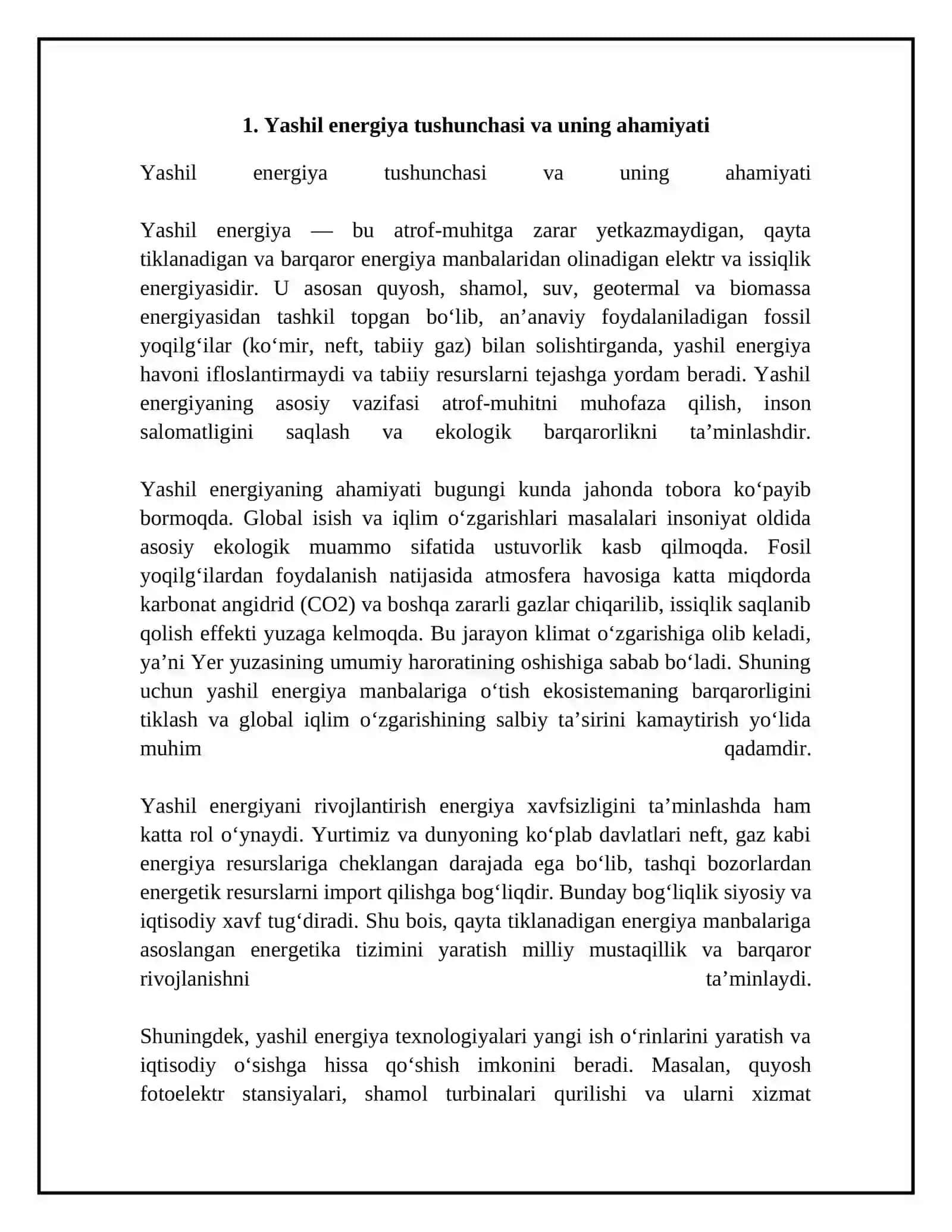 Yashil energiya bilan kelajak sari 4