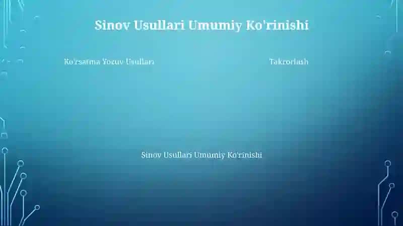 Tеstlash va instruksiya yozish usullari 4