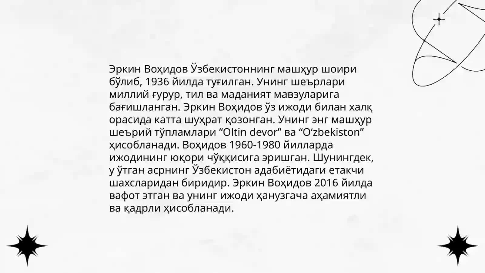 Erkin Vohidov 4