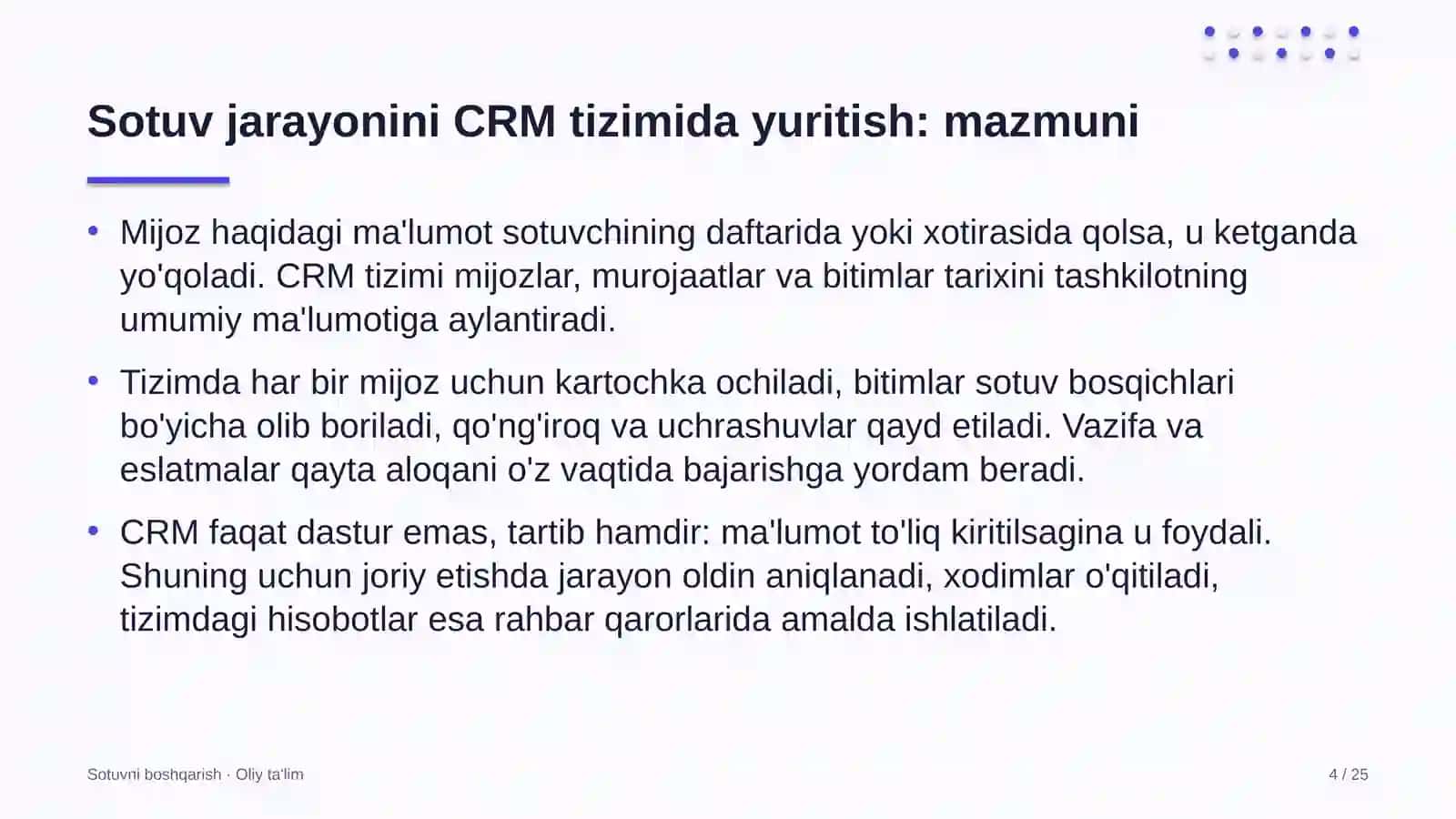 Kiyim-kechak do'konlarida sotuv jarayonini CRM tizimida yuritish 4