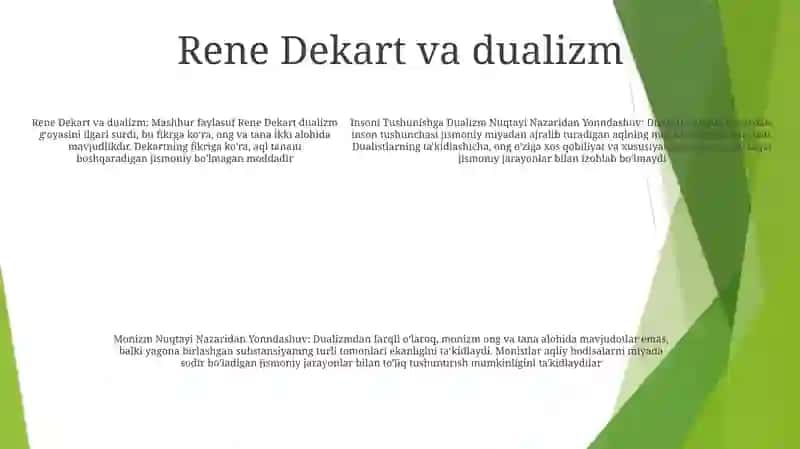Dualizm va Monizm Nuqtayi Nazaridan 4