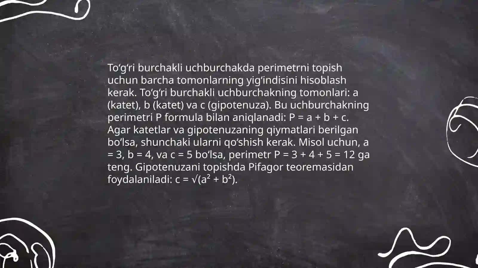 Ko‘pburchaklar perimetri va yuzini hisoblash 4
