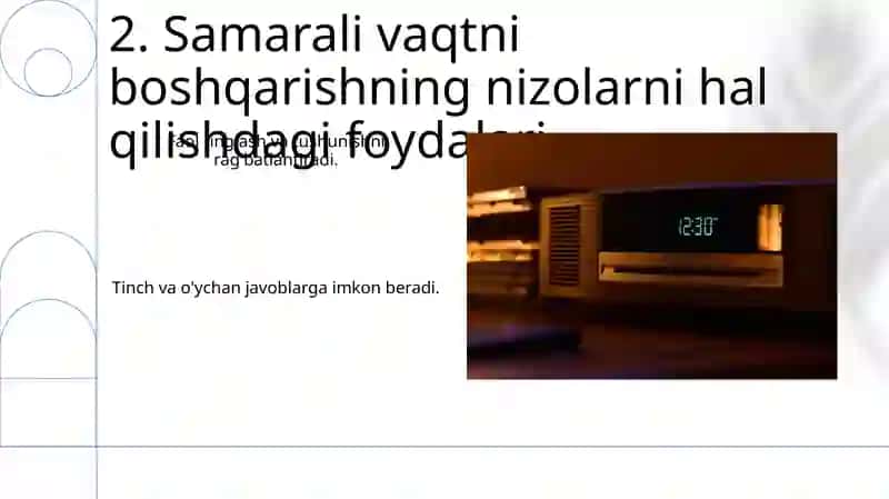 Mojaro va Vaqtni Boshqarishni Ta'riflash 4