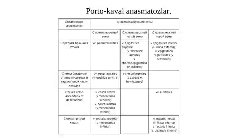 Kava-kaval, Porto-kaval anasmotozlar 4