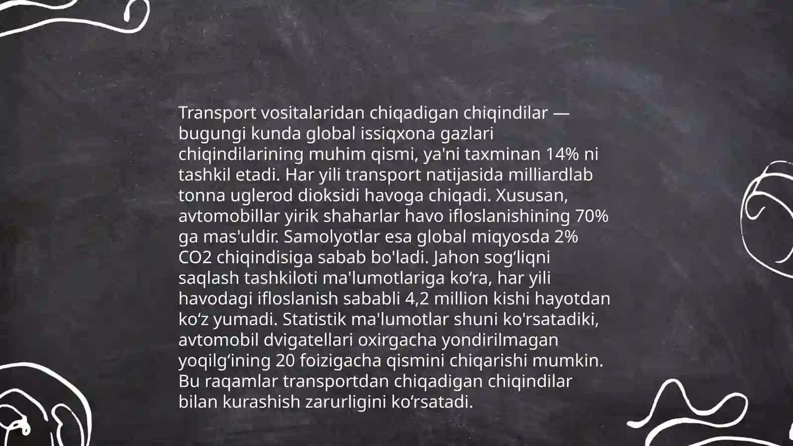 Transport sohasidagi ekologik muammolar 4