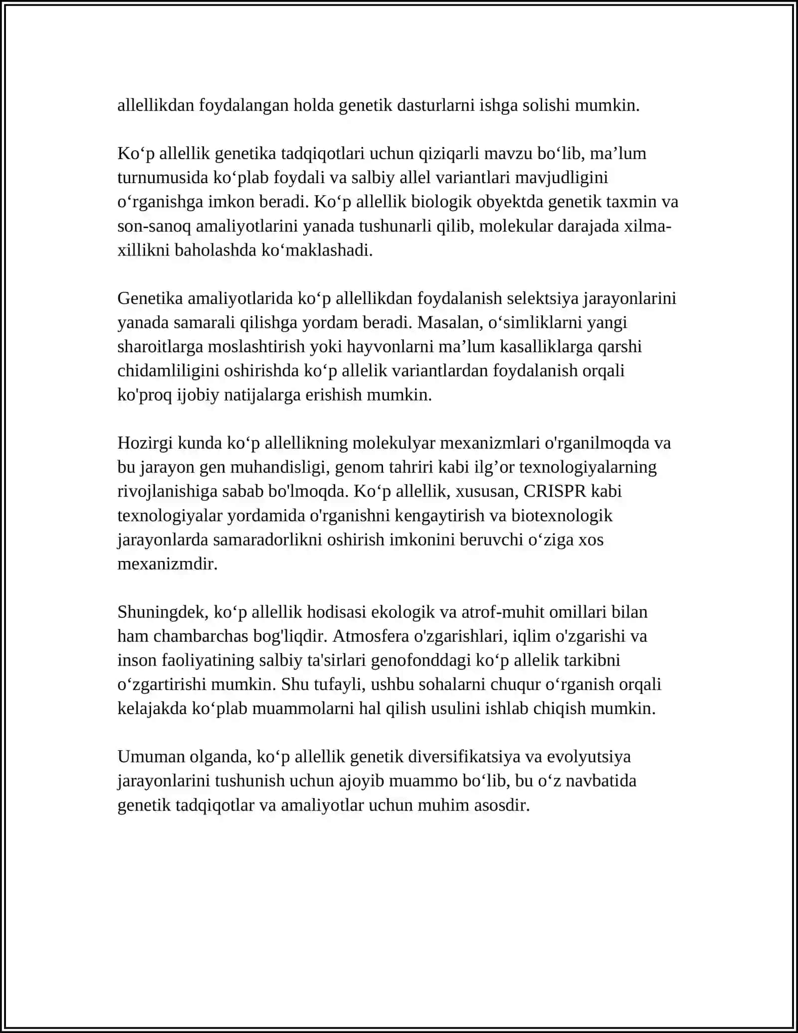 KOʻP ALLELLIK QON GURUHLARINING IRSIYLANISHI 4