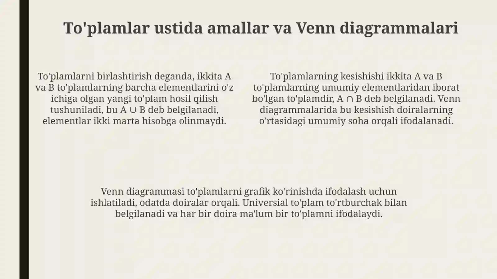 Boshlangʻich sinflarda to'plam va kombinatorik masalalari 4