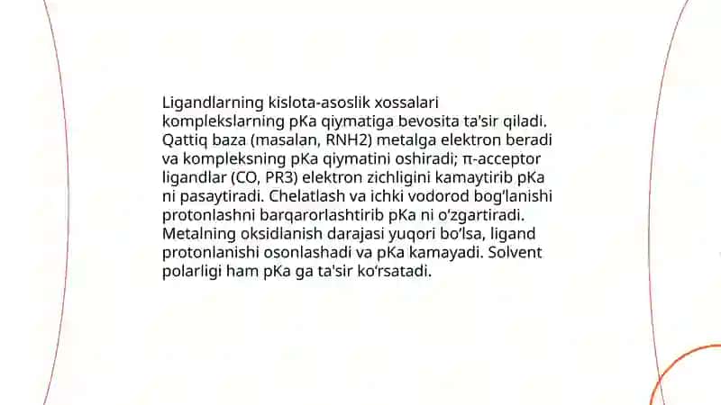 Koordinatsion birikmalarni kislota-asoslik 4