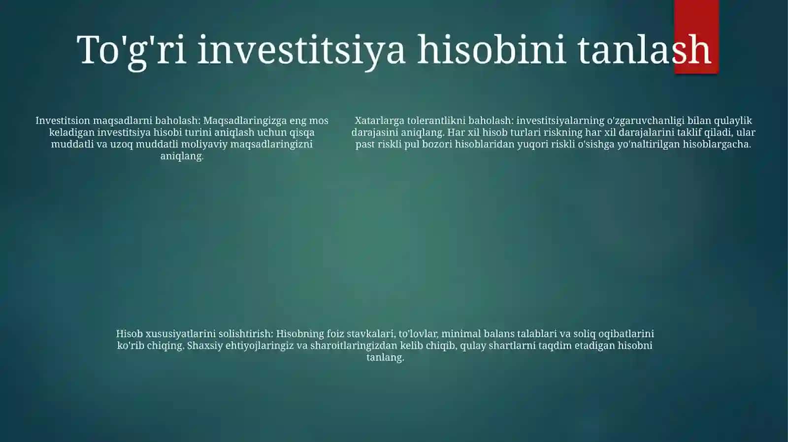 Investitsiyalar Hisobi 4