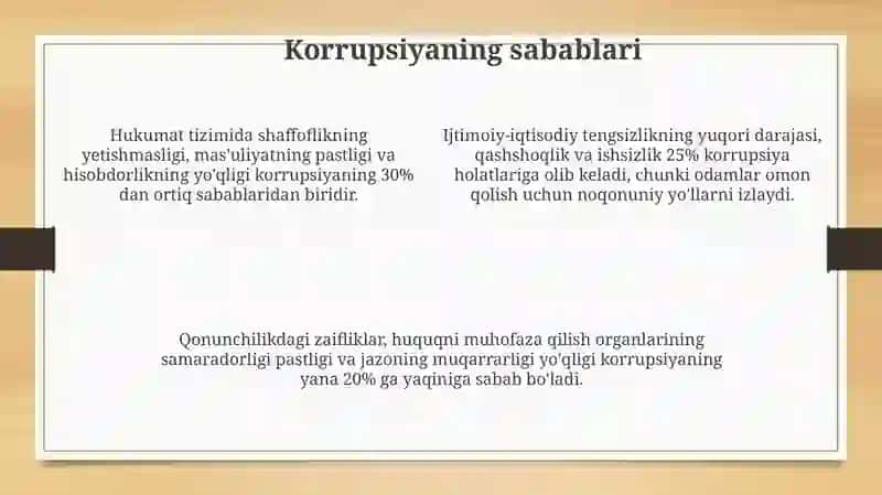 Korrupsiyaning ta'rifi va turlari 4