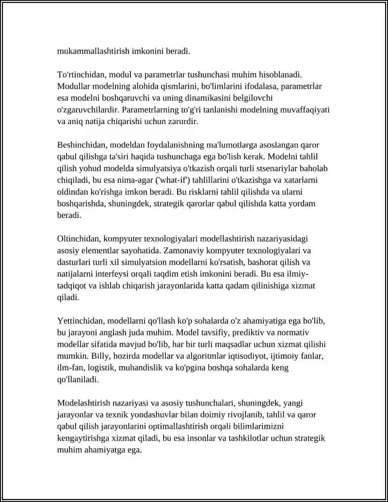 MODELASHTIRISH VA RISKLARNI TAHLIL QILISH 4