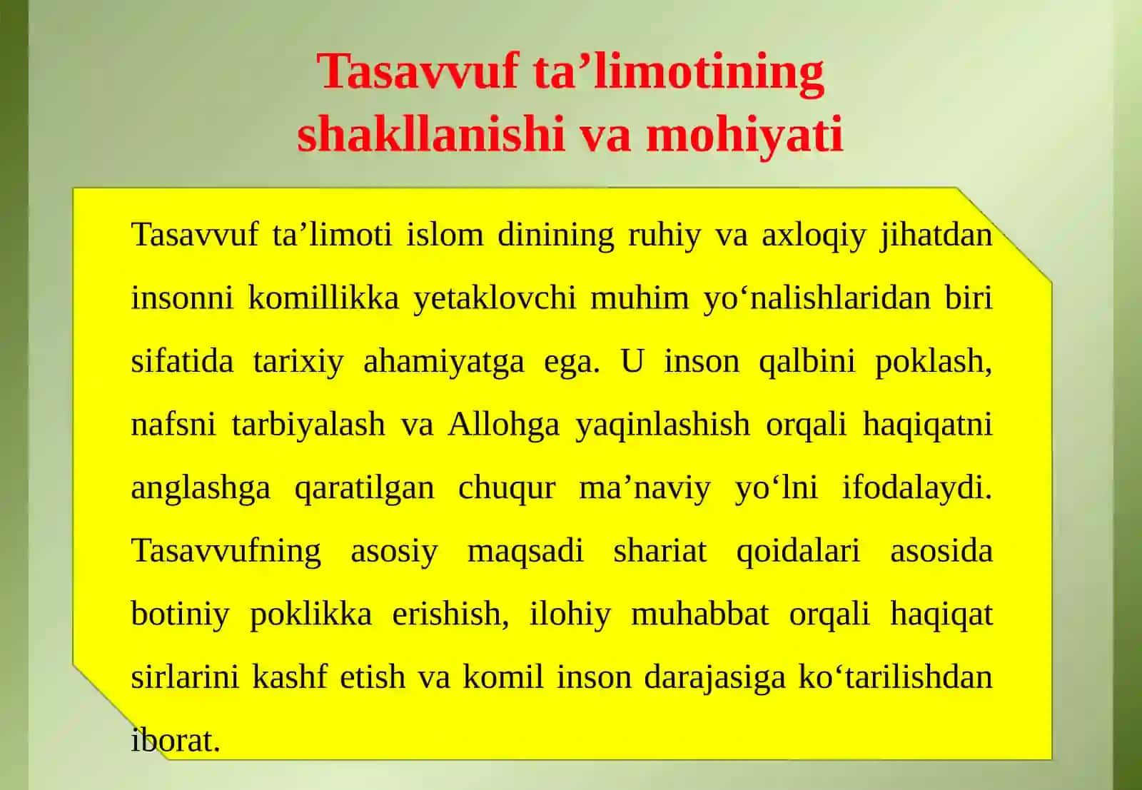 Tasavvuf tariqati va hozirgi zamon 4