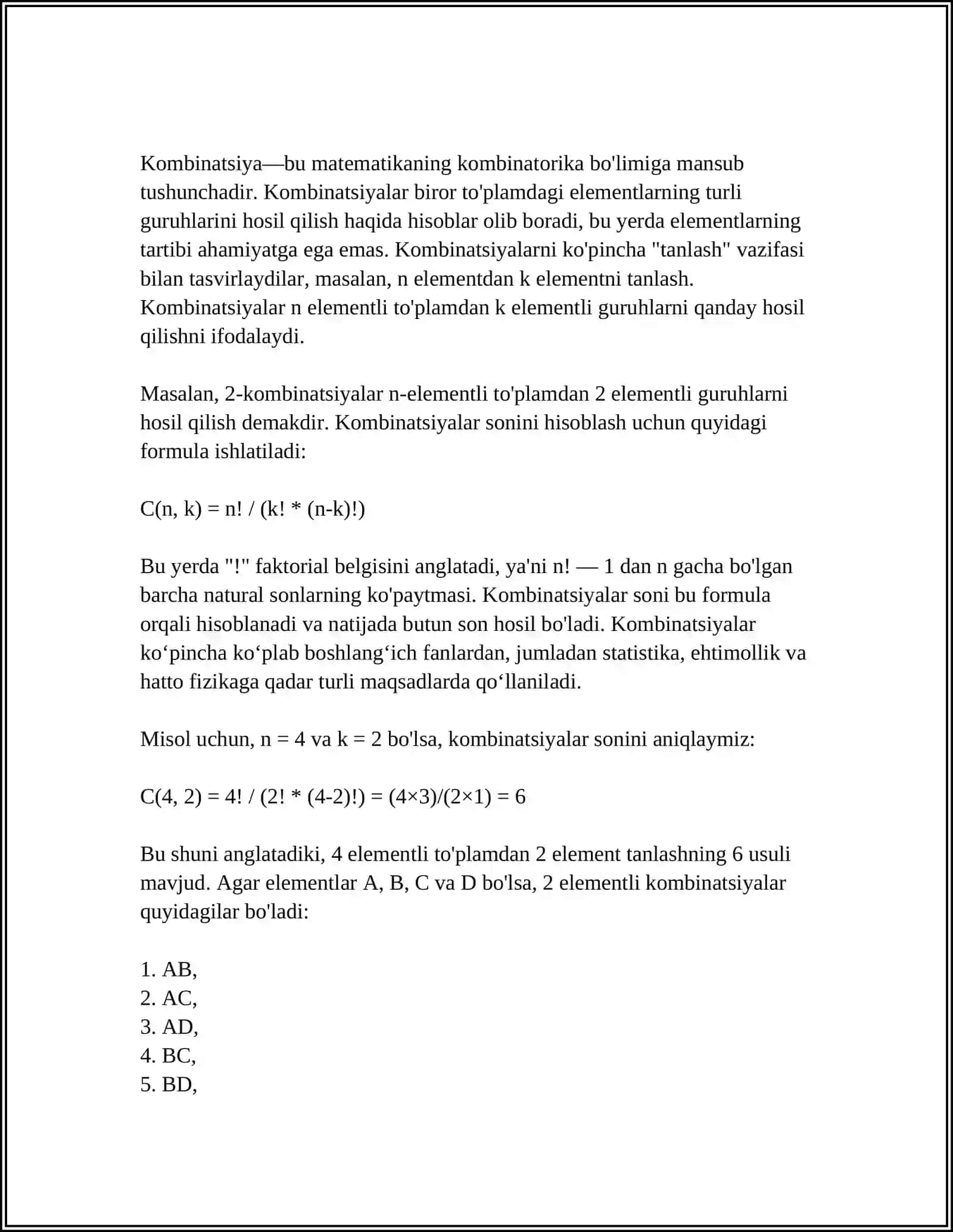 QIZIQARLI KOMBINATORIKA 4