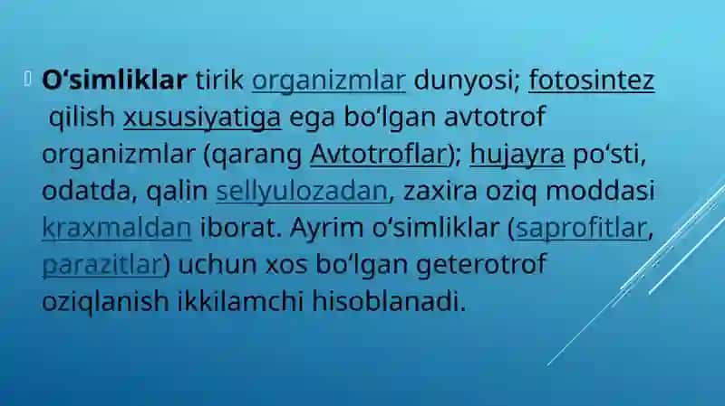 Oʻsimliklar va tirik organizmlar dunyosi 4