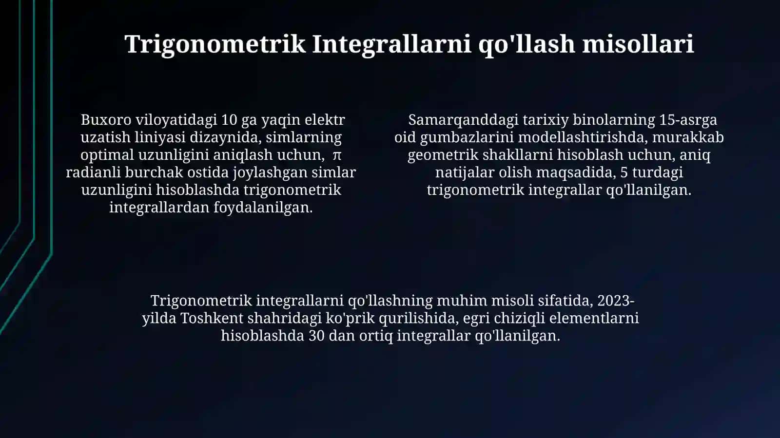 Trigonometrik Funktsiyalarni Integrallash 4
