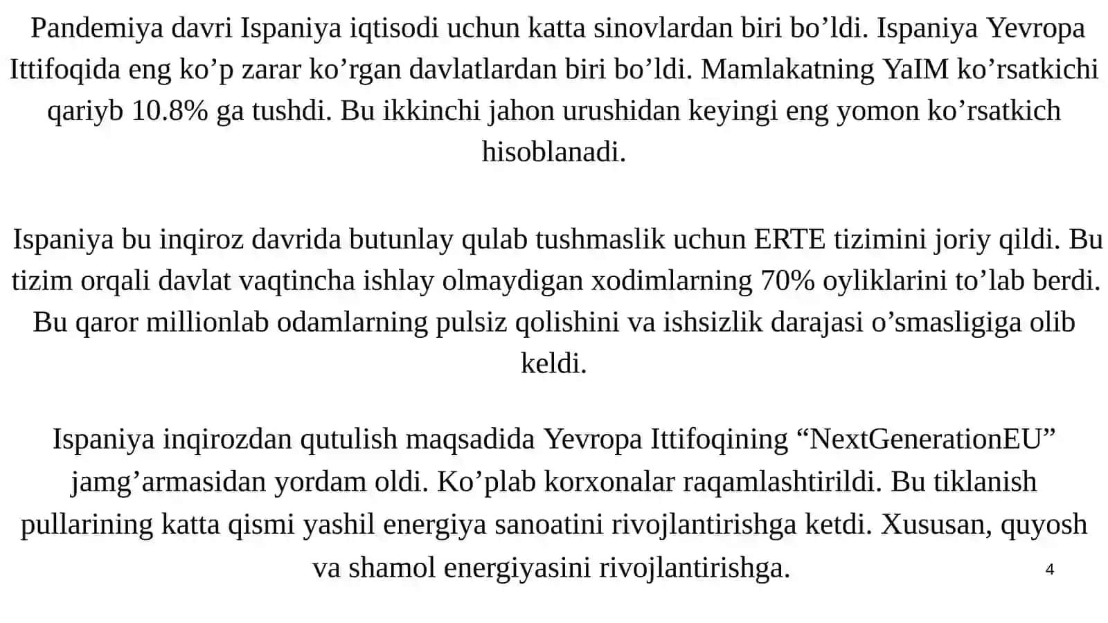 Ispaniya iqtisodiyoti va emperik tahlili 4