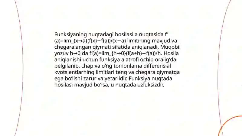 Hosila Tushunchasi 4