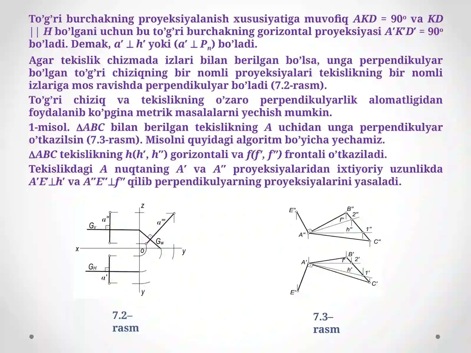 To’g’ri chiziqning tekislikka perpendikulyarligi 4