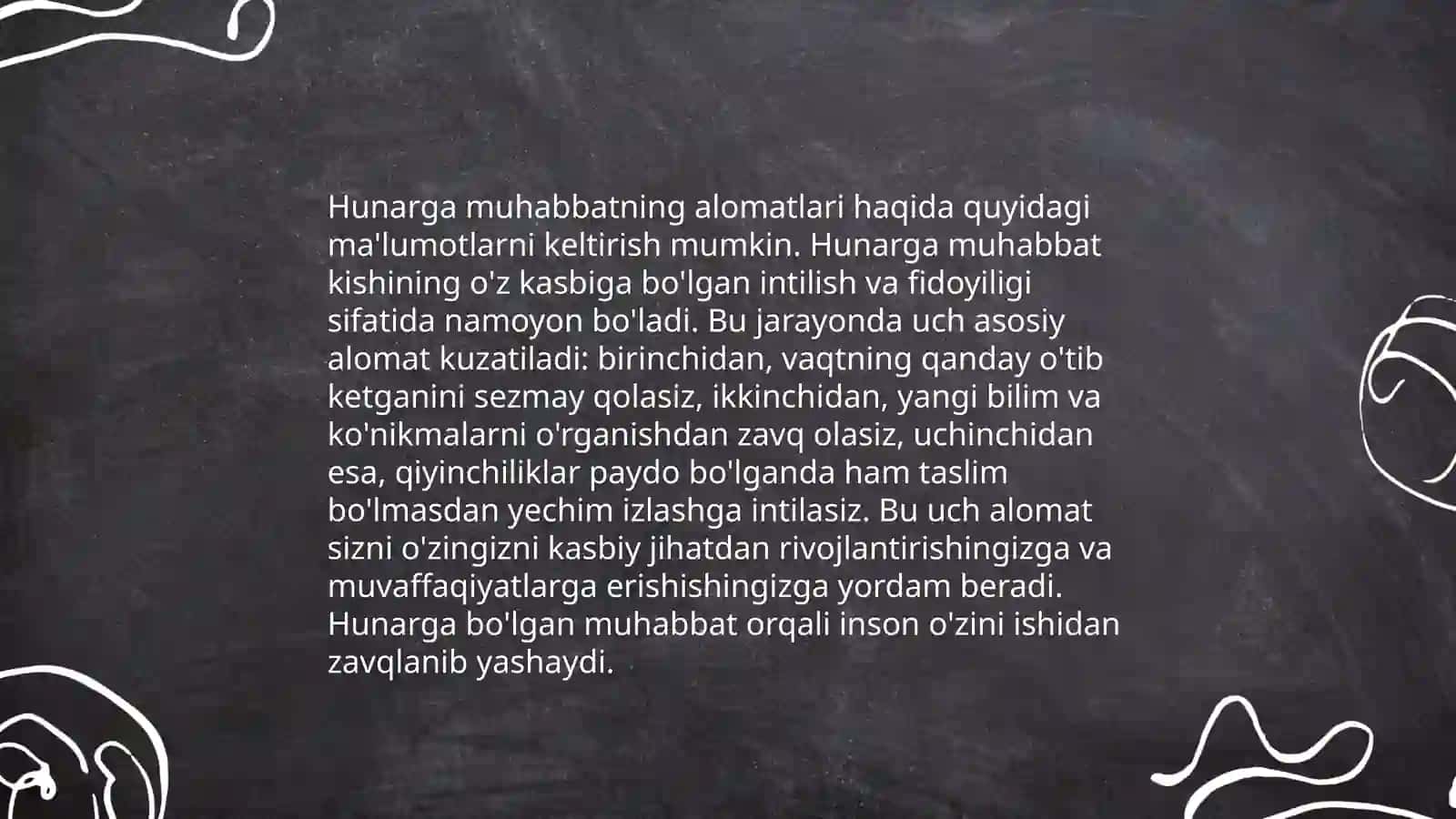 Kasb hunarga bolgan muhabbat 4