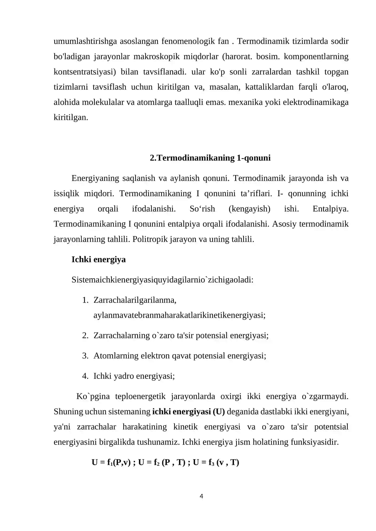 Termodinamika qonunlari 4