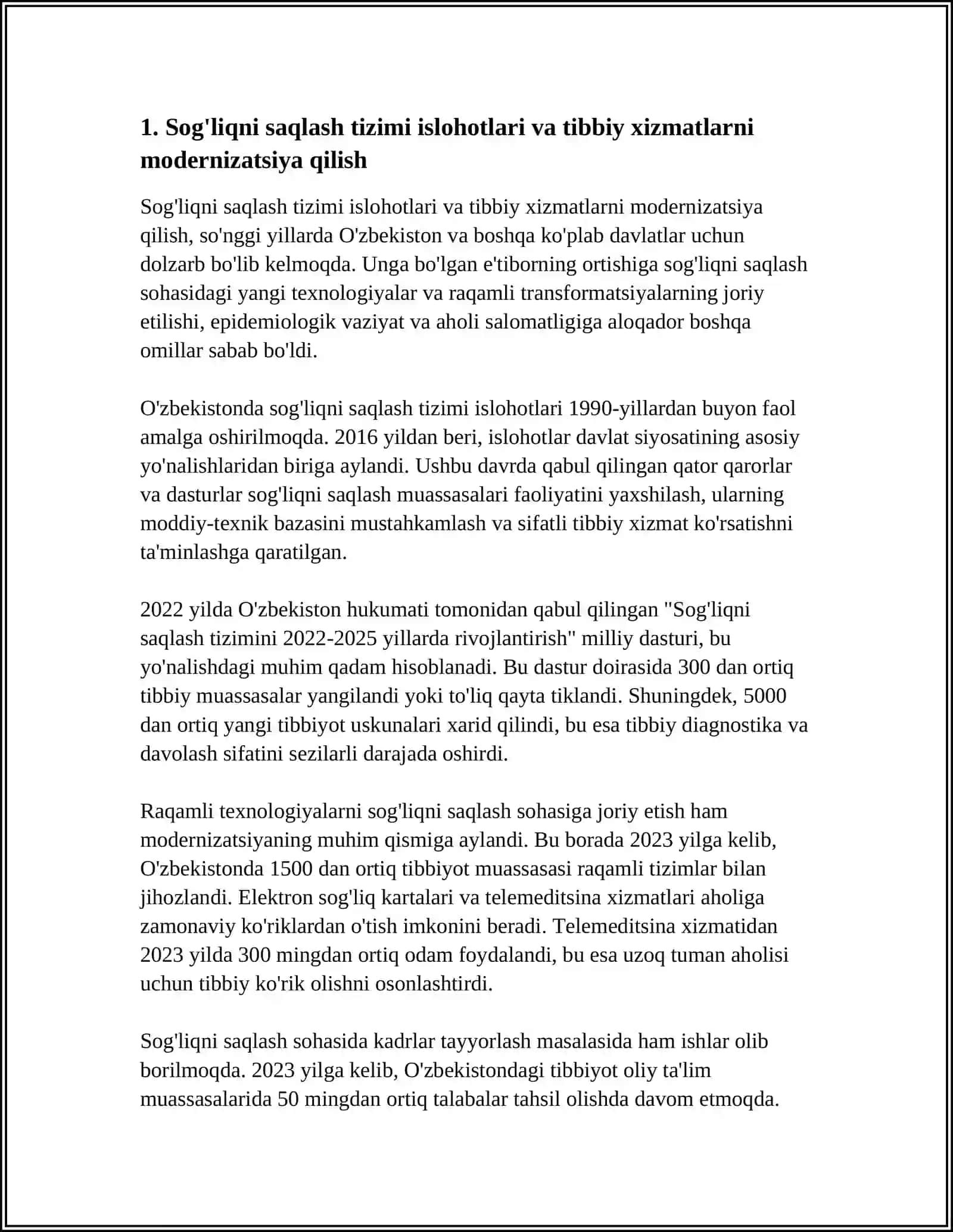 O'ZBEKISTON RESPUBLIKASIDA IJTIMOIY SOHADAGI ISLOHOTLAR 4