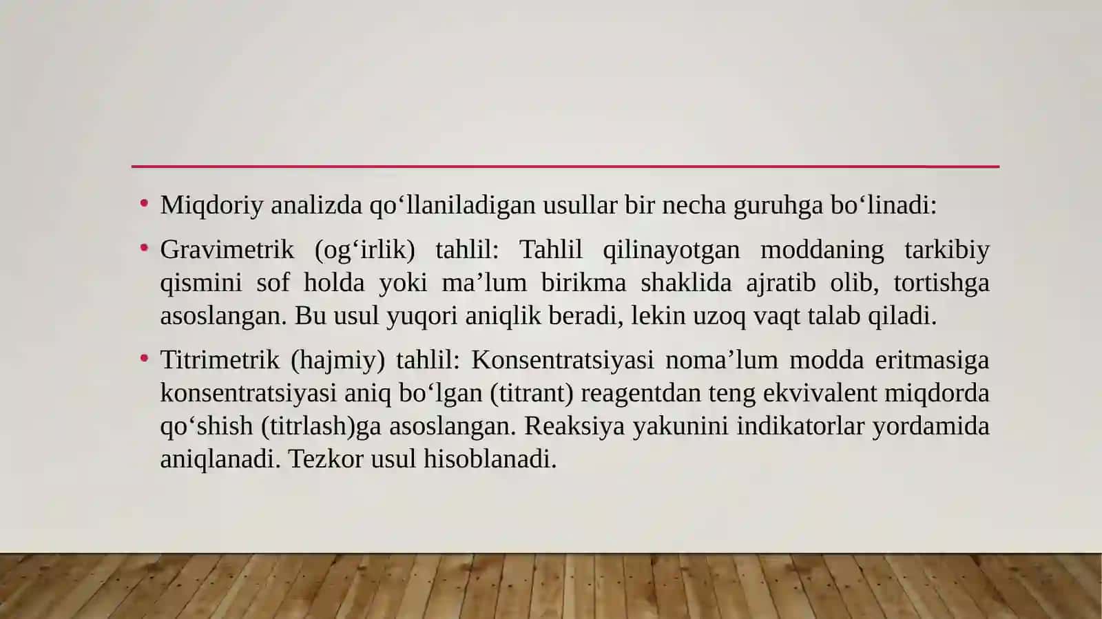 Miqdoriy analiz,uning metodlari,ularning tavsifi 4