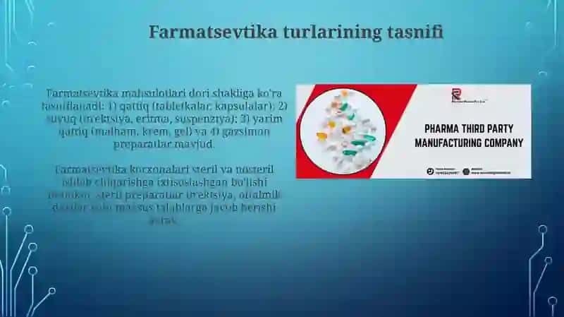 Farmatsevtik ishlab chiqarishda faoliyat ko’rsatadigan korxonalar va ularning turlari 4