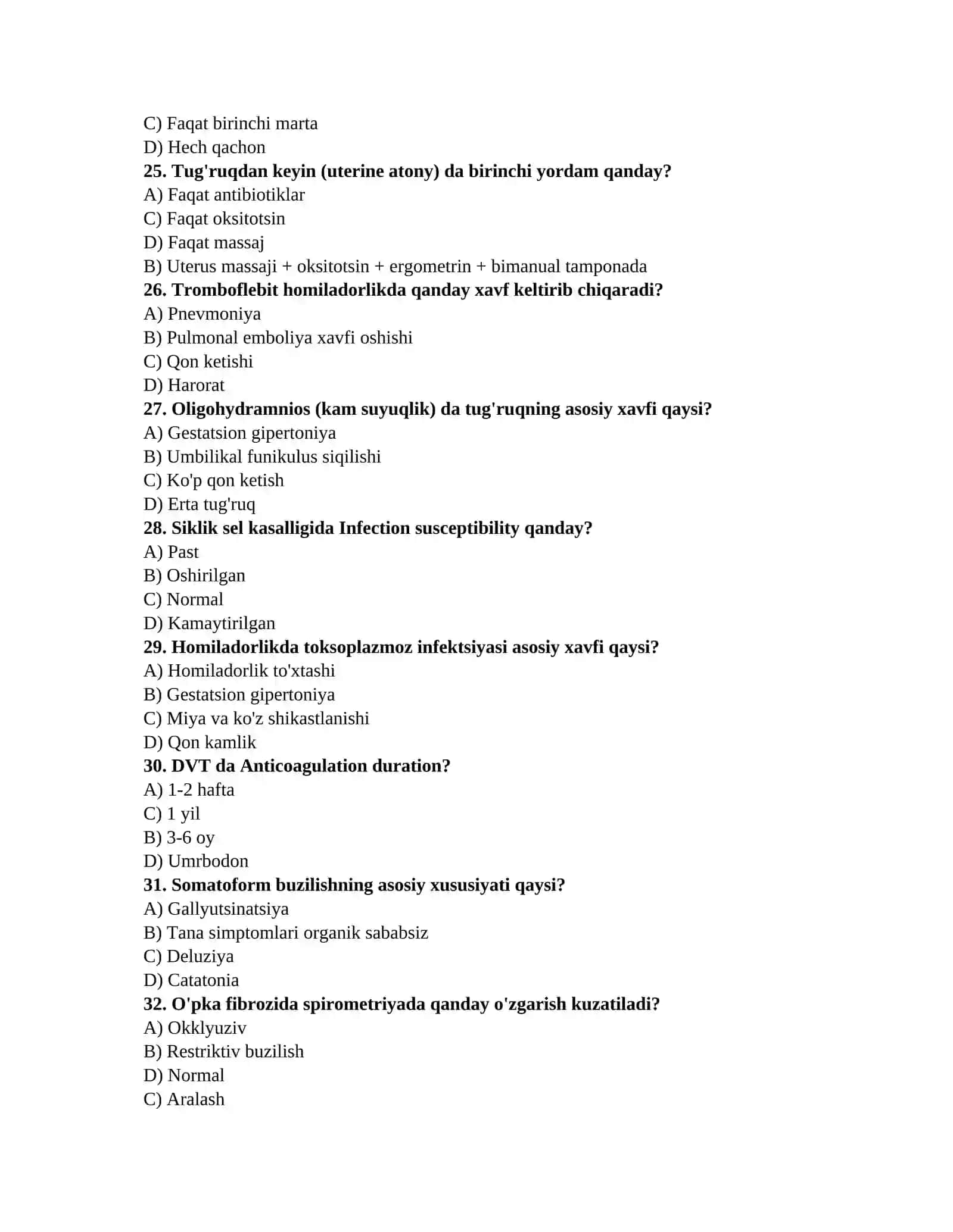 Kardiolog testlari 4